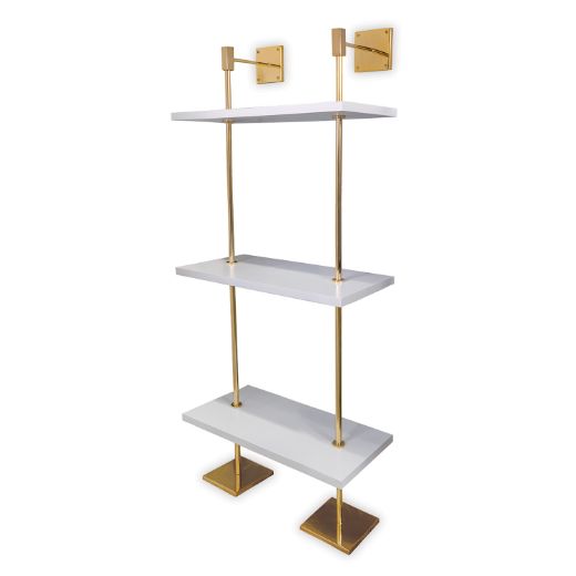 Picture of MARAIS 3-TIER WHITE/GOLD SHELF 24"W